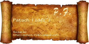 Patsch Fidél névjegykártya